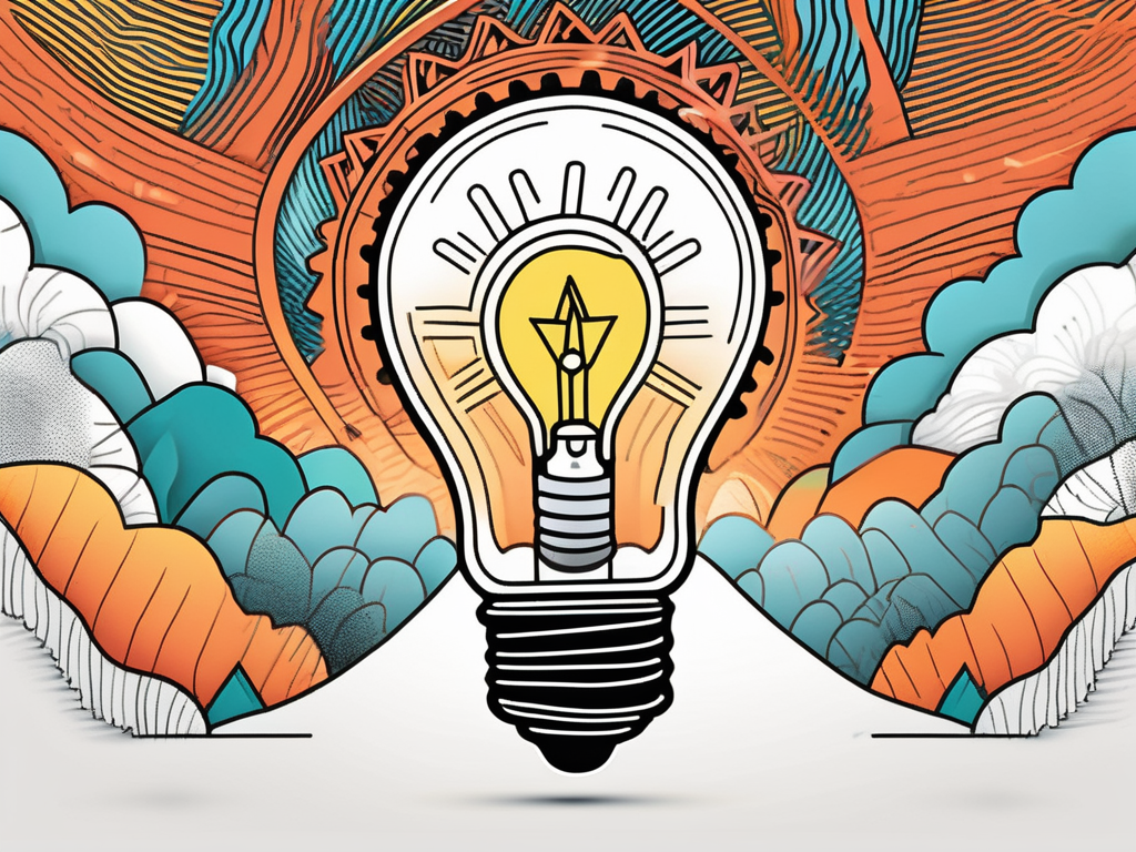 A light bulb morphing into a gear