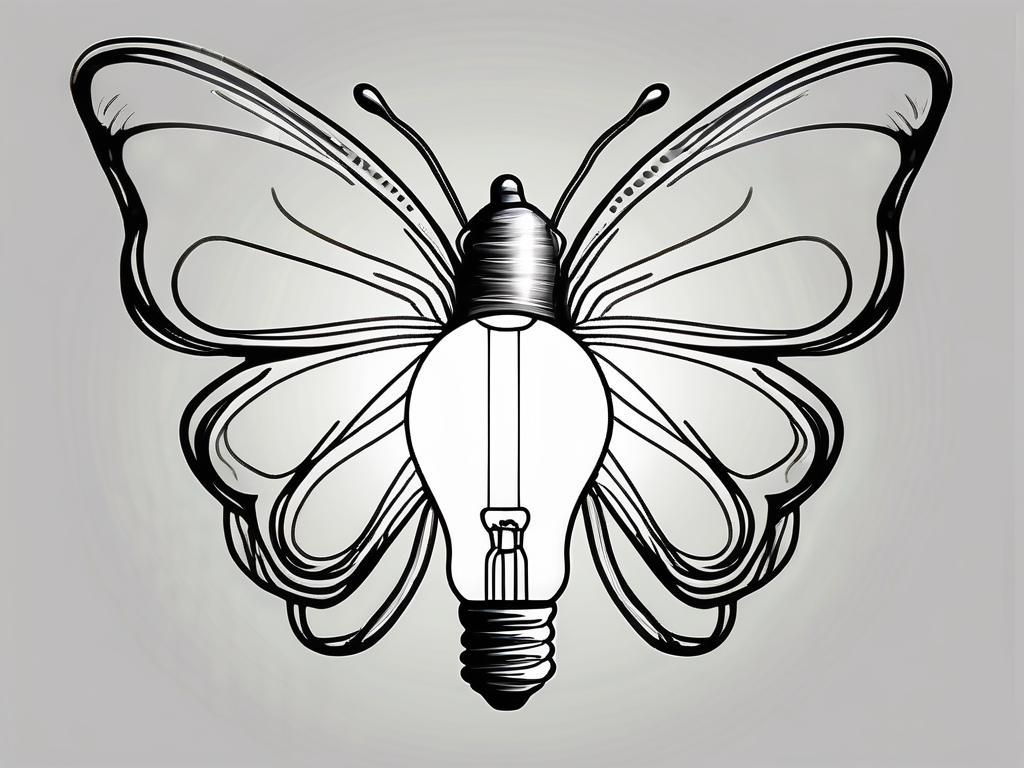 A lightbulb morphing into a butterfly