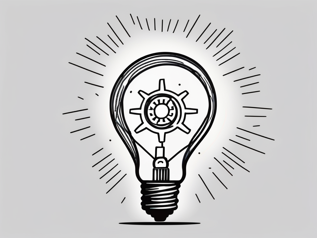 A light bulb transforming into a gear