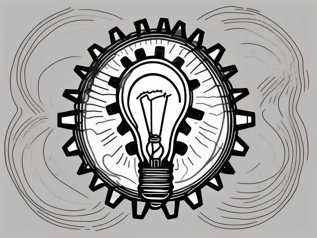 A lightbulb morphing into a gear