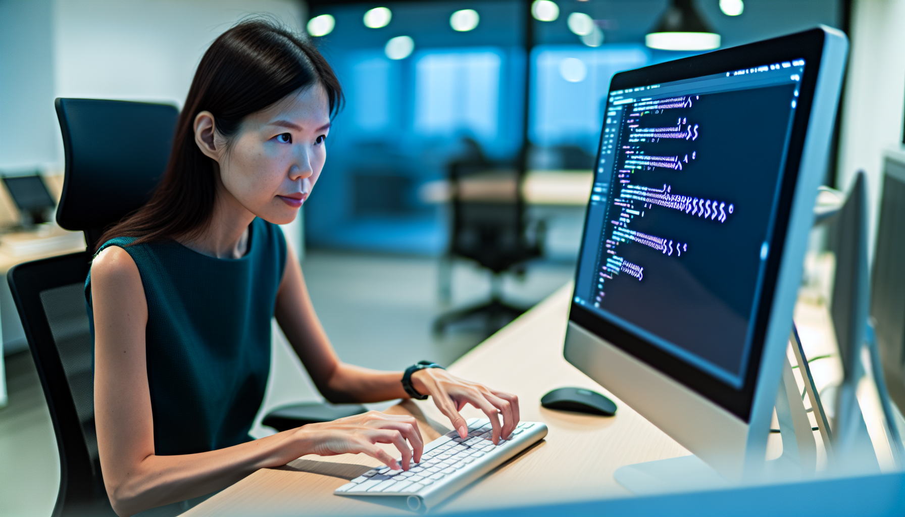 A person engaging in project-based learning for programming languages